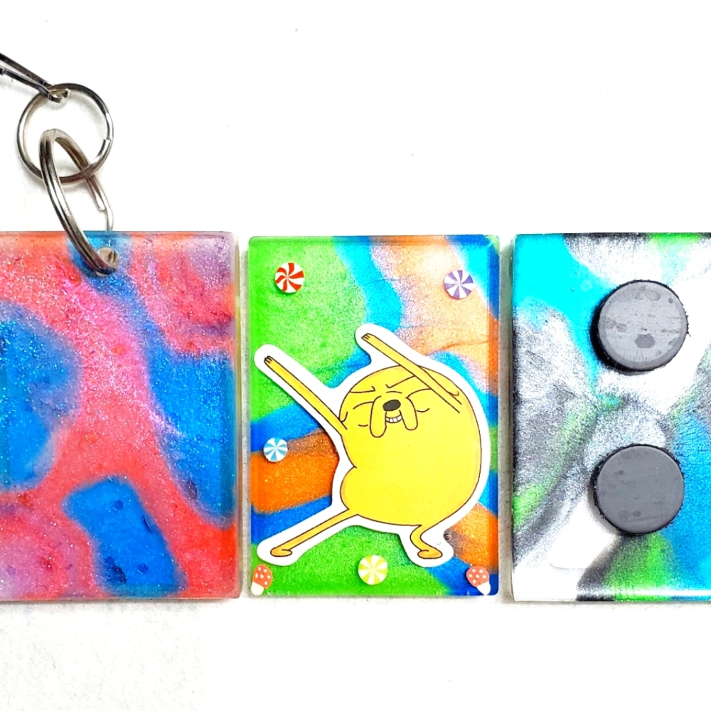 Adventure Time Jake handmade Keychain or Fridge Magnet "Your Choice"